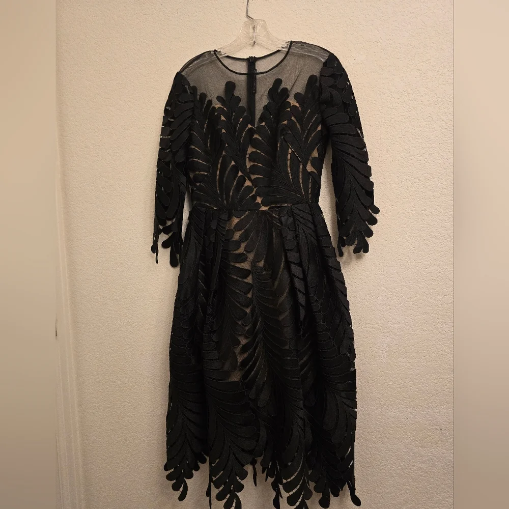 BHLDN Black Leaf Pattern Dress - Picture 12 of 16